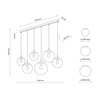 Lampa wisząca ESME Graphite 6xE27 listwa