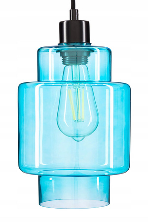 Lampa wisząca szklana niebieska nowoczesna EP017