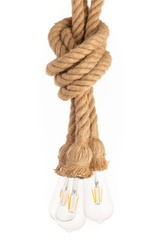 Lampa wisząca jutowa biała sznur konopny 3 oprawy