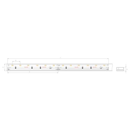 Kluś Taśma LED KWP-SEBLUE-1210-24-8, lm/m, 4.8 W/m, IP65