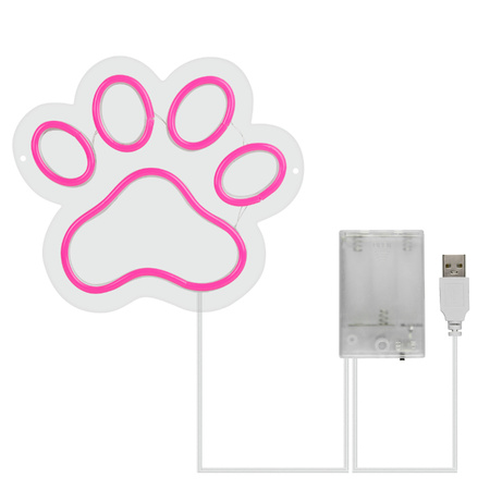 Dekoracja świetlna Neon LED łapa 25 x 22 cm