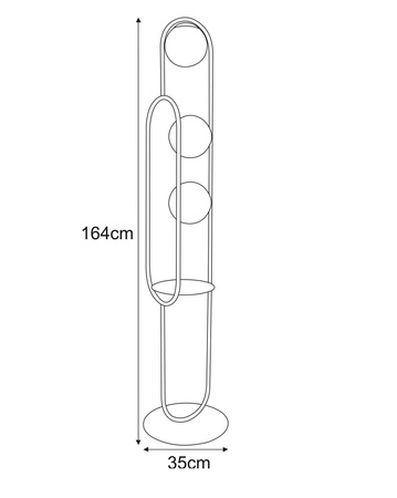 Dekoracyjna lampa podłogowa z półką K-4963 z serii FINESTRA
