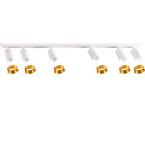 Lampa ścienno-sufitowa MARIBEL 6 GU10 biała + złote pierścienie
