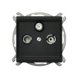 Gniazdo RTV-SAT końcowe Ospel Sonata Czarny Metalik