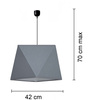 Lampa wisząca DUŻA z abażurem Diament  Szara