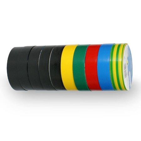 Taśma izolacyjna 15x10m mix kolor (10szt)