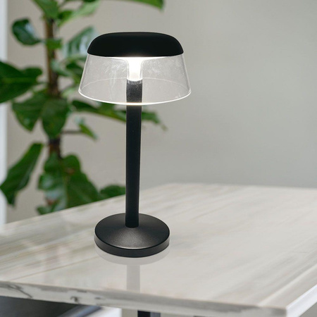 Lampka Biurkowa Nocna V-TAC 3W LED 28cm Ładowanie USB Ściemnianie Czarna 