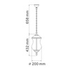 Lampa zewnętrzna LED MARSYLIA wisząca czarna 3000K