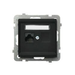 Gniazdo komputerowe pojedyncze RJ45 Ospel Sonata Czarny Metalik