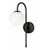 Kinkiet czarny Milano Grace mleczna kula E14