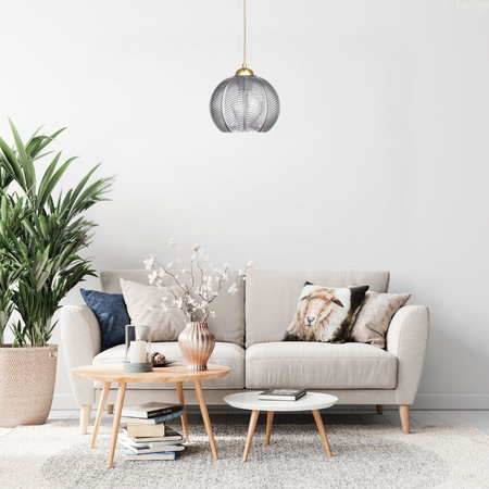 Lampa wisząca szklana kula JOY klosz grafitowy