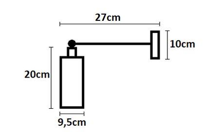 Kinkiet ścienny podłużny metalowa siatka