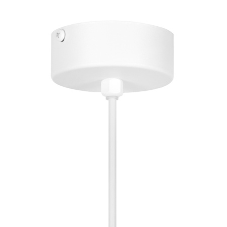 Biała klasyczna lampa wisząca z kloszem K-5430 z serii ROBIN