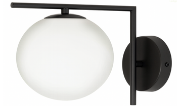 Kinkiet black Milano Sun mleczna kula E14