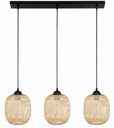Lampa wisząca 3xE27 potrójna listwa czarna