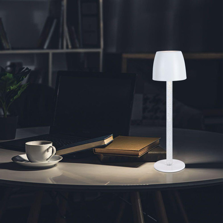 Lampka Biurkowa Nocna V-TAC 3W LED Ładowanie Ściemnianie Biała 