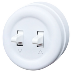 Włącznik żaluzjowy natynkowy  biały Loftica Art