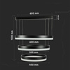 Oprawa Zwieszana LED V-TAC 82W Soft Light Chandelier Ściemnianie Czarny VT-82-3-B-N 3000K 4550lm 3 Lata Gwarancji