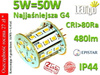 Żarówka LED G4 5W=50W Zimna