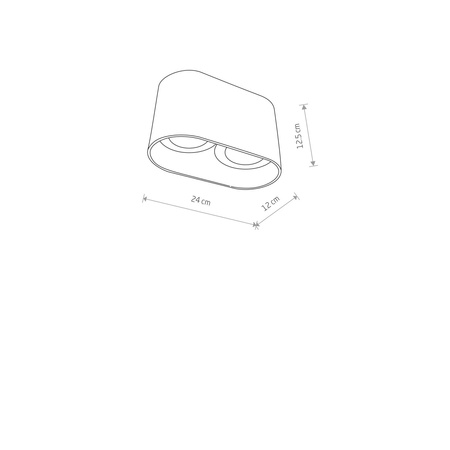 Nowodvorski Lampa punktowa natynkowa czarna OVAL 