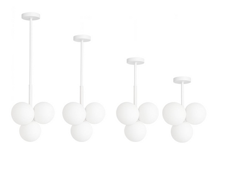Lampa wisząca biała Milano Bubbles mleczne kule 4xE14