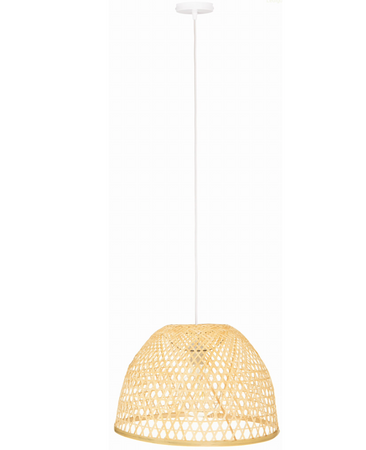 Bambusowa lampa wisząca  E27 Boho 45cm biała
