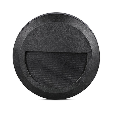 Oprawa Schodowa 2W LED V-TAC Czarna Okrągła 230V IP65 VT-1142 3000K 80lm