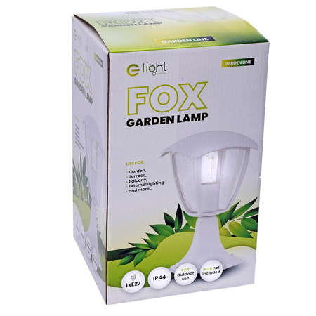 Lampa ogrodowa stojąca FOX WHITE 1xE27 30cm