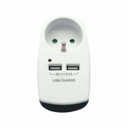 Rozgałęźnik 1GN Z/U + 2 GN Ładowarka USB ELEKTRO