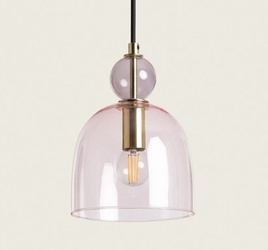 Lampa Wisząca z Metalu i Szkła Mono-Baudelaire 1xE14 Pudrowy Róż
