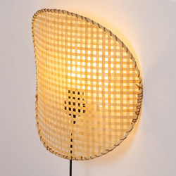 Kinkiet bambusowy BOHO płaski TH3C włącznik on/off