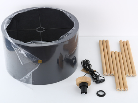 Lampa podłogowa TOKYO BLACK E27 Sosna