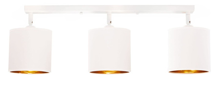 Lampa sufitowa listwa potrójna biała abażur Oro