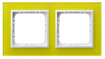 Ramka podwójna Ospel Sonata Limonka Szkło