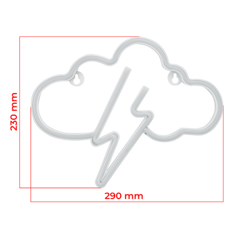 Dekoracja świetlna  Neon LED "chmurka", 29 x 23 cm