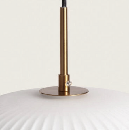 Lampa Wisząca z Metalu i Szkła BECA Oblade biała złota