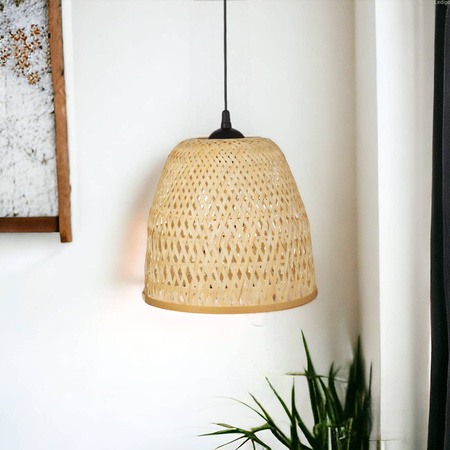 Lampa wisząca BOHO bambusowa czarna E27 PHU09 30cm