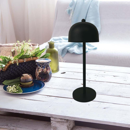 Lampka Biurkowa Nocna V-TAC 3W LED 30cm Ładowanie USB Ściemnianie Czarna 