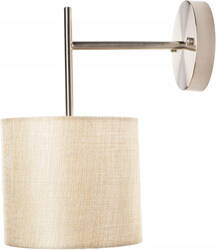 Kinkiet z abażurem natural len satyna do sypialni