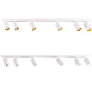 Lampa ścienno-sufitowa MARIBEL 6 GU10 biała + złote pierścienie