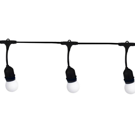 Girlanda zewnętrzna PARTY M 5,6 m E27 10 x G45 mleczny 36V 6W