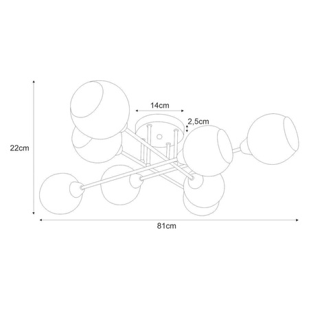 Lampa sufitowa K-JSL-1302/8 z serii FONS