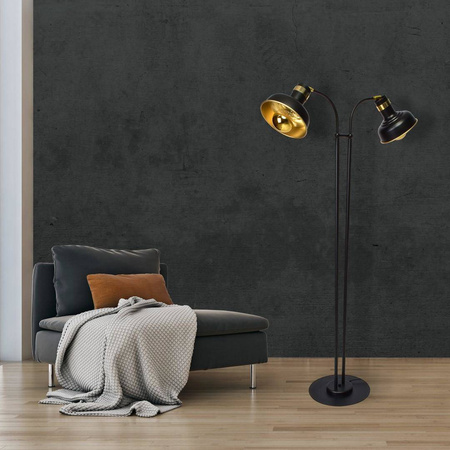 Lampa podłogowa MARGO BLACK/GOLD 2xE27