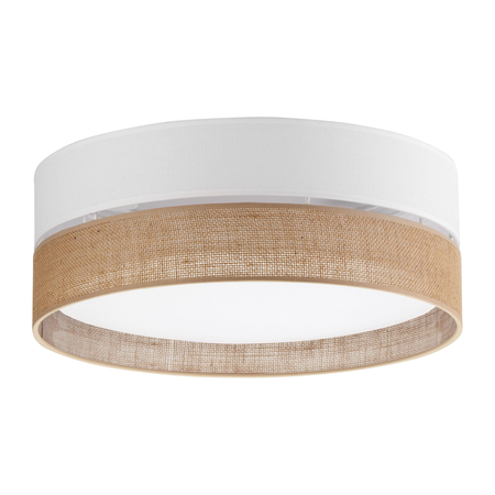 Nowoczesna lampa sufitowa Linobianco juta biała 3xE27