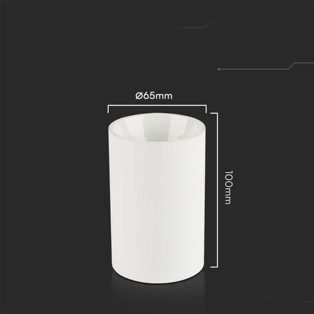 Oprawa Sufitowa V-TAC GU10 Okrągła Natynkowa Tuba Biała 65x100mm VT-1131 3 Lata Gwarancji