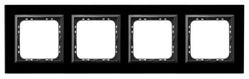 Ramka poczwórna Sonata Ospel Czarne Szkło IP20