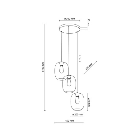 Lampa wisząca ELIO 3xE27