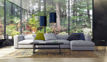 Nowodvorski Lampa wisząca granatowo złota BARREL L 