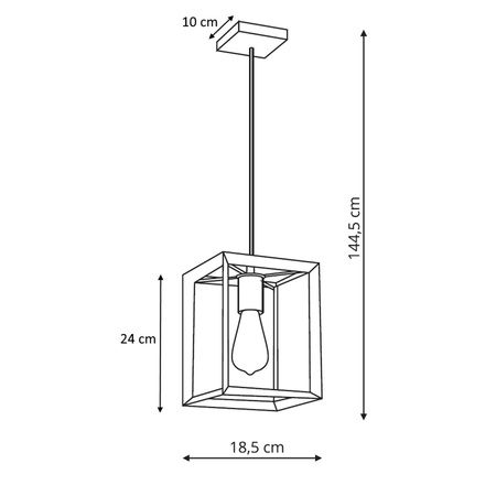 Napoli lampa wisząca czarna LP-4146/1P-BL