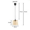 Lampa wisząca BOHO bambusowa walec TH2B 20cm